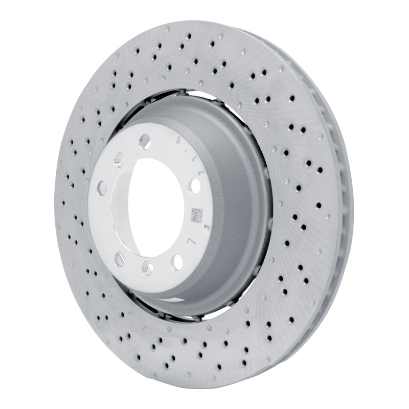 Porsche Cayman Brake Rotor (1) - Left Rear - R1 Concepts - Drilled Carbon Alloy GeoMET - `16-`23